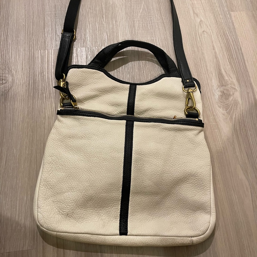Fossil Erin Foldover Tote Bag Tan and Brown - Picture 3 of 8